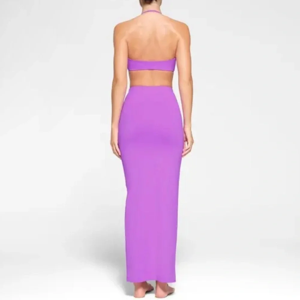 Sw17.  Skims violet 💟signature swim long tube skirt XS  NWT